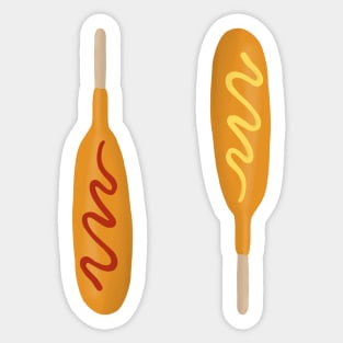 Corn dogs with ketchup and mustard Sticker